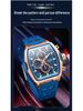 Oufanni Sportive Quartz Chronograph: Stylish Tonneau Men's Watch for Students with Multifunctional Design