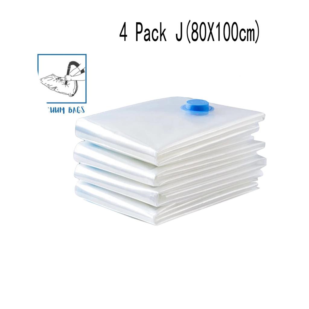 4pcs Thickened Vacuum Compression Bag, Transparent Quilt Vacuum Bag, Storage Bag, Household Clothing Storage And Sorting Bag