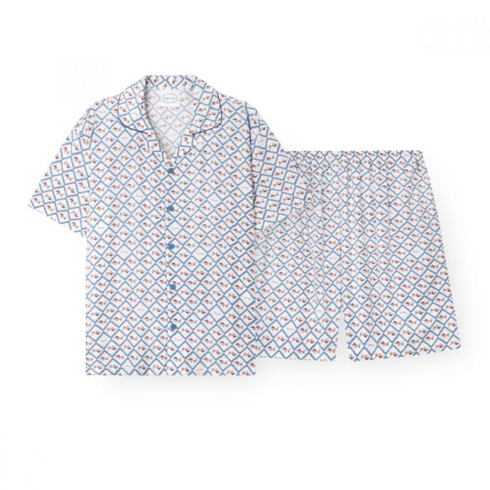Orcite Men S Argyle camiSole Short Sleeve Pajama Set H116 M