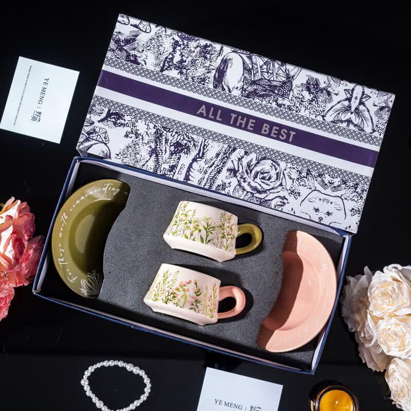 Light Luxury Iris Coffee Cup Gift Set