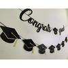 Graduation Decorations Class of 2026 Party Supplies - Congrats Grad Banner and Graduation Cap Banner (Pre-Strung)