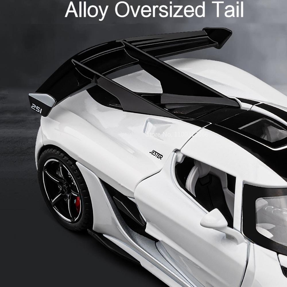 1/22 Scale Jesko Metal Toys Car Diecast Models Wheel Pull Back Vehicles 4 Doors Can Opened Sports Cars Kids Children's Day Gifts