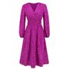 Women's Fashion Sexy Long Sleeve V-Neck Banquet Dresses Dresses Midi Slim Waist Shiny Shiny Dresses
