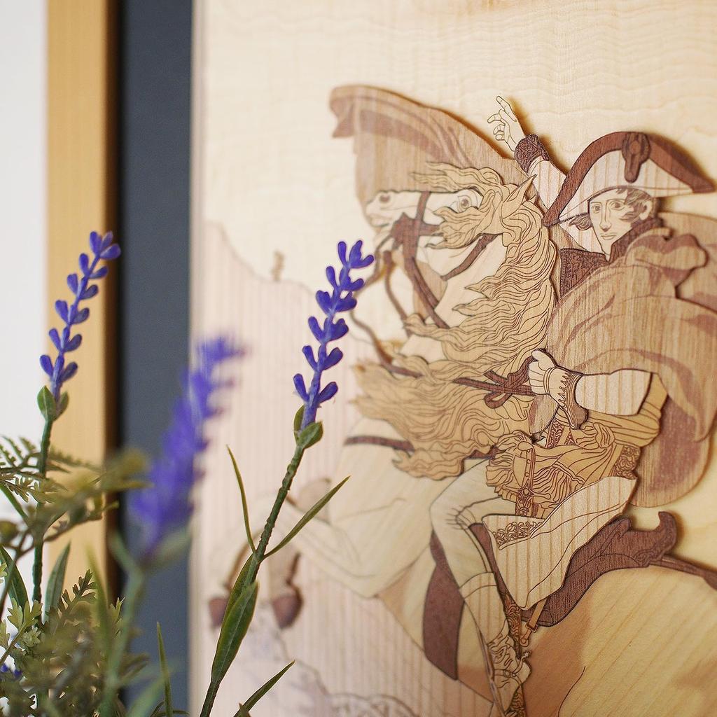 KINOWA "Napoleon Crossing the Alps" Woodcut Painting Original Handmade Kit Masterpiece France Made in Japan