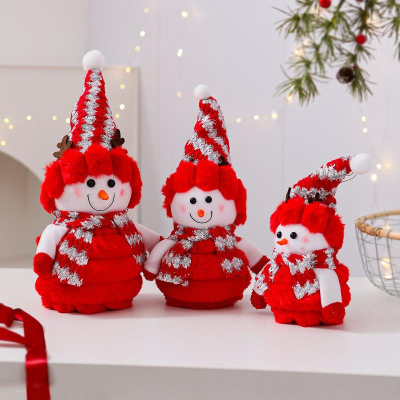 Christmas Gift Cute Christmas Decoration Doll Snowman Doll Plush Toy Small Christmas Snowman Ornament