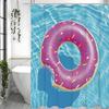 Ocean Donut Swimming Ring Shower Curtain, Bathroom Decorative Shower Curtain, Waterproof Shower Curtain with Hooks