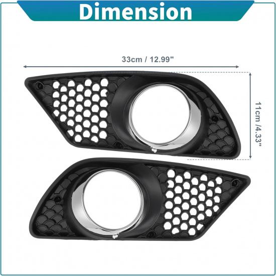 Fog Light Grill for Mercedes Benz C230 C250 C300 C350 W204 Front Bumper Fog Light Grille Cover 1 Pair Fog Light Chrome Shell A2048850253/A2048850353