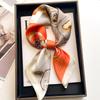 70cm Retro Printed Korean-Style High-End Imitation Silk Scarf for Women - Versatile Fashion Square Accessory