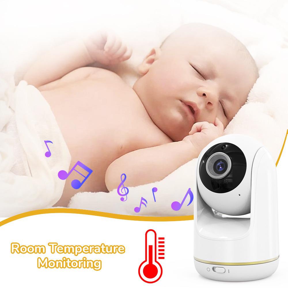HD Wireless Baby Monitor with Gimbal Camera, Room Temperature Detection, and 5.0" Screen