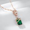 Luxury Square Green Natural Zircon Pendant Necklace For Women  Rose Gold Color Pendant Daily Easy Matching Fine Jewelry
