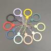 Anti-lost Mobile Phone Pendant Finger Ring Short Silicone Lanyard Silicone Pendant Ring Soft Multicolor Keychain Keys Cord