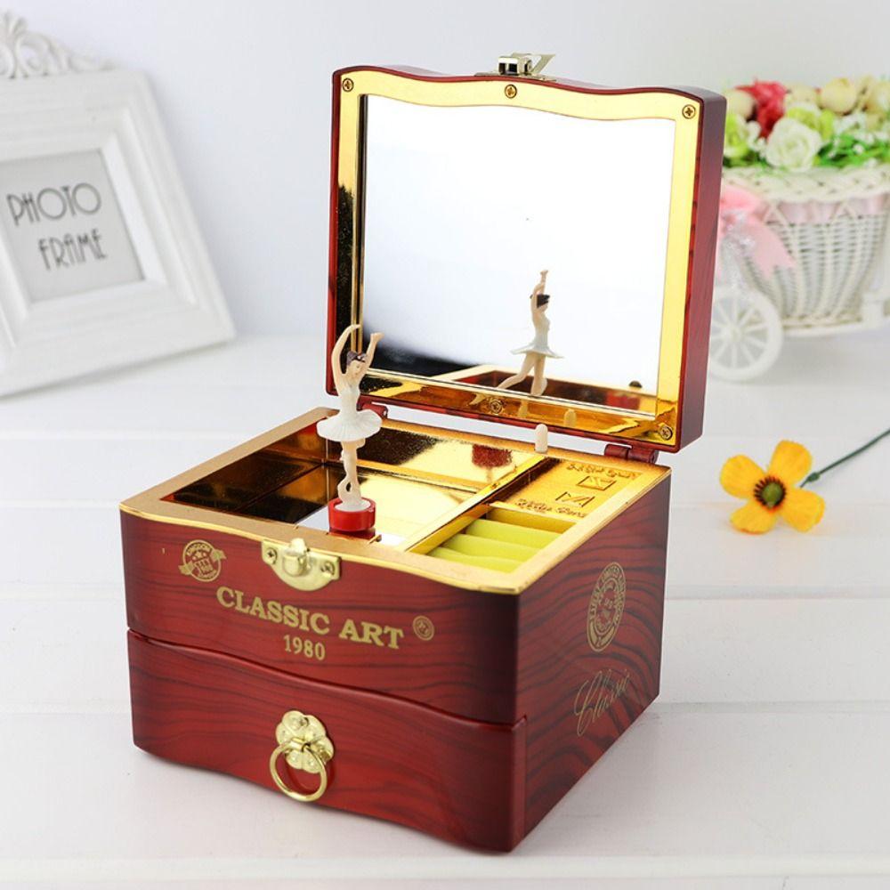With 1 Pullout Ballet Girl Music Box Classic Swivel Ballet Girl Ornament  Birthday Gift