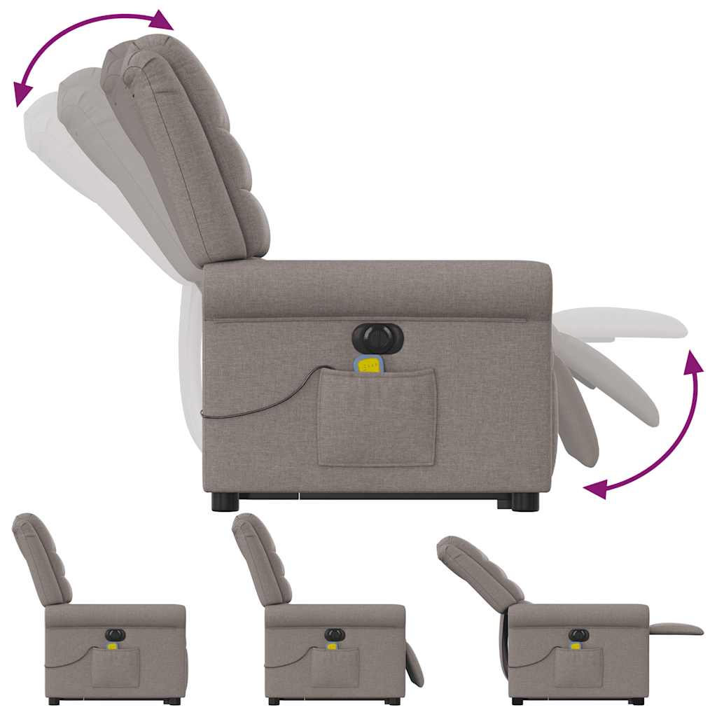 Lift-Up Massage Chair, Electric, Reclining, Taupe Color