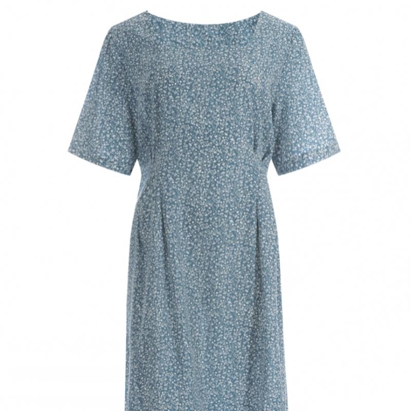Shop   Women Square Neck Short Sleeve Trumpet Long Dress Green Pic Wdr 1396