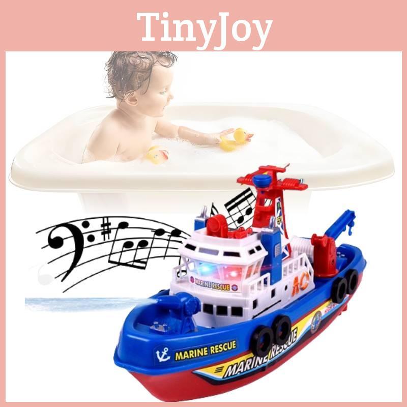 Colorful Electric Fireboat Toy For Kids With Water Spraying Music And Lights Features