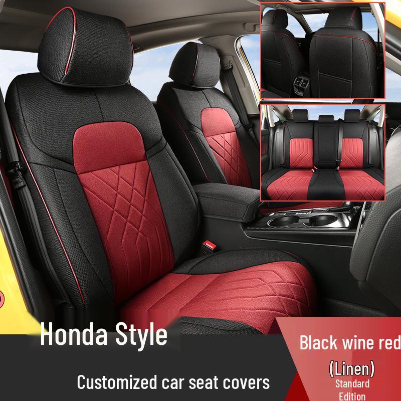 

Linen Fabric Car Seat Cushions for Honda Integra - Full Set, Five-Seat, Fully Enclosed, All-Season. Half Coverage Back Seat