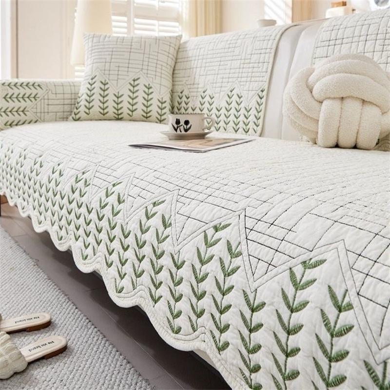 

1PC Pastoral Irregular Cotton Sofa Seat Covers for Living Room All Seasons Universal Couch Protector Non-slip Armrest Sofa Towel 1pc 45x45 pillowcase