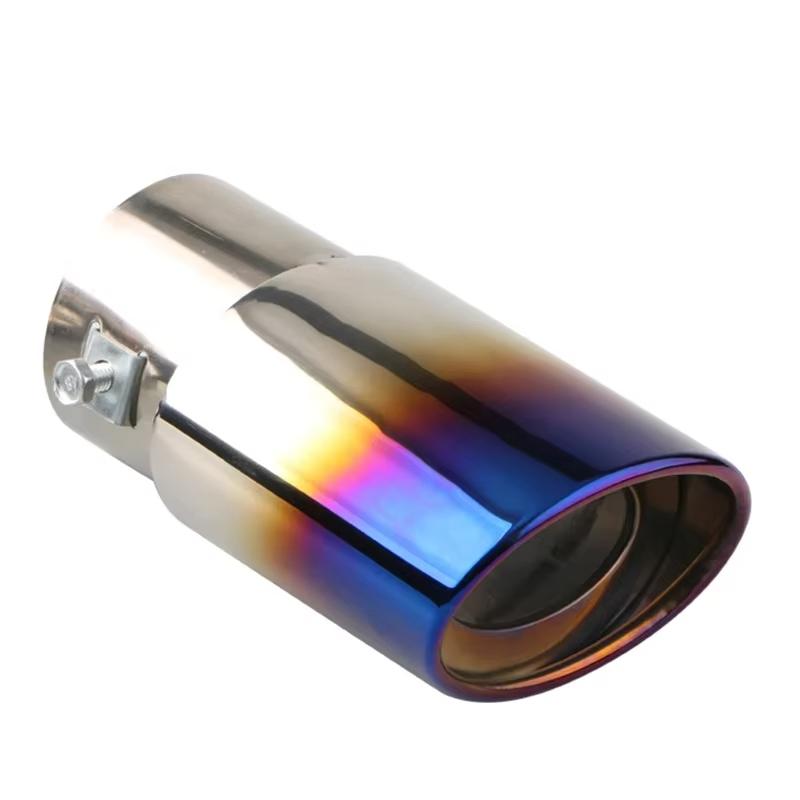 Universal Car Exhaust Muffler Tip Round Stainless Steel Car Tail Rear Chrome Round Exhaust Pipe Tail Muffler Tip Pipe