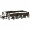 15 Piece Outdoor Dining Set with Cushions Brown Poly Rattan
