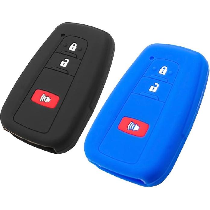 Silicone Key Fob Cover Fit For Toyota 4Runner C-HR Corolla RAV4 Highlander Prius Prime C V AWD-E Smart 3 Buttons Key Fob | Car Accessories | Remote