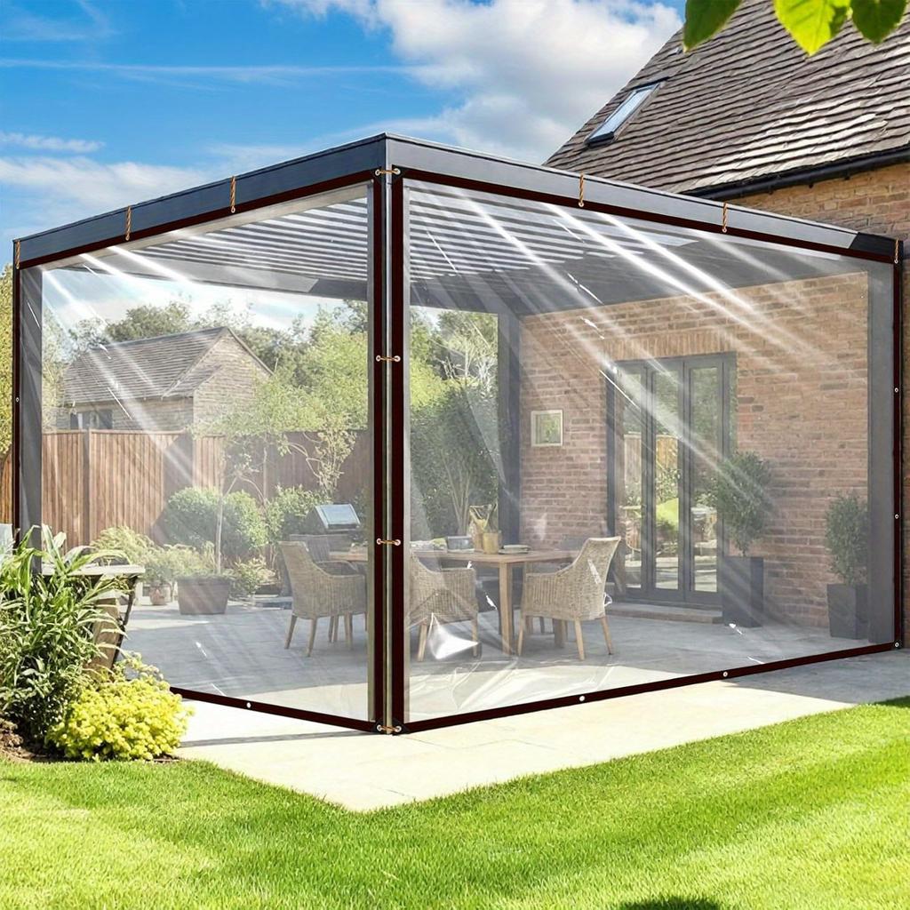 Lonas transparentes com ilhós-Lona transparente para jardins exteriores, proteção de plantas de estufa, pátio, telhado, varanda e galinheiro