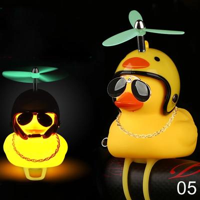 Leuchtend/Normaler Propellerhelm Stehende Ente Gebrochener Wind Kleine Gelbe Ente Fahrrad Motorrad Fahren Radfahren Lichter Fahrradzubehör