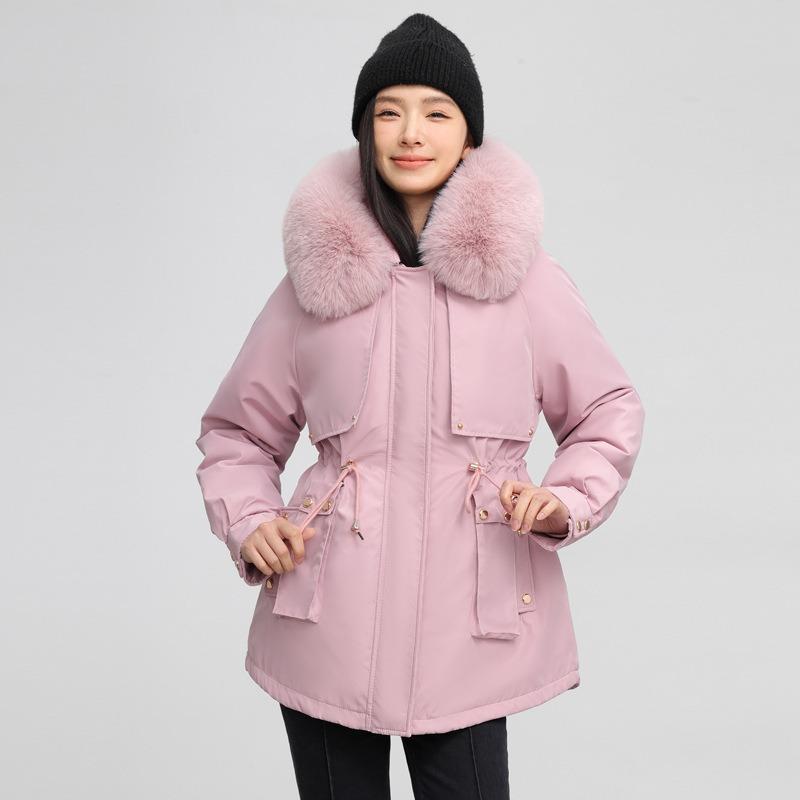 New cotton-padded clothes women's autumn and winter clothes short cotton clothes pie overcome velvet liner large fur collar large size coat