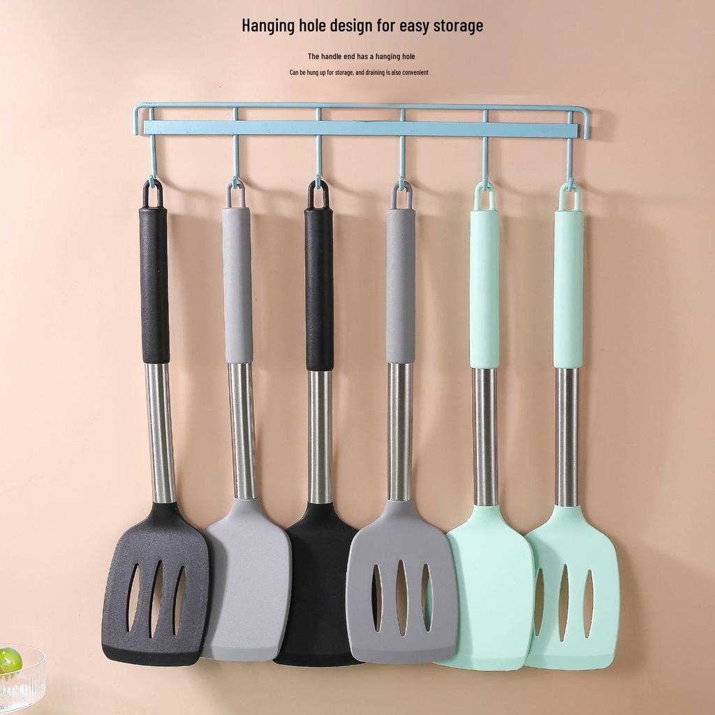 Antihaft-Silikon-Winkelspatel mit Schlitzen zum Braten und Kochen