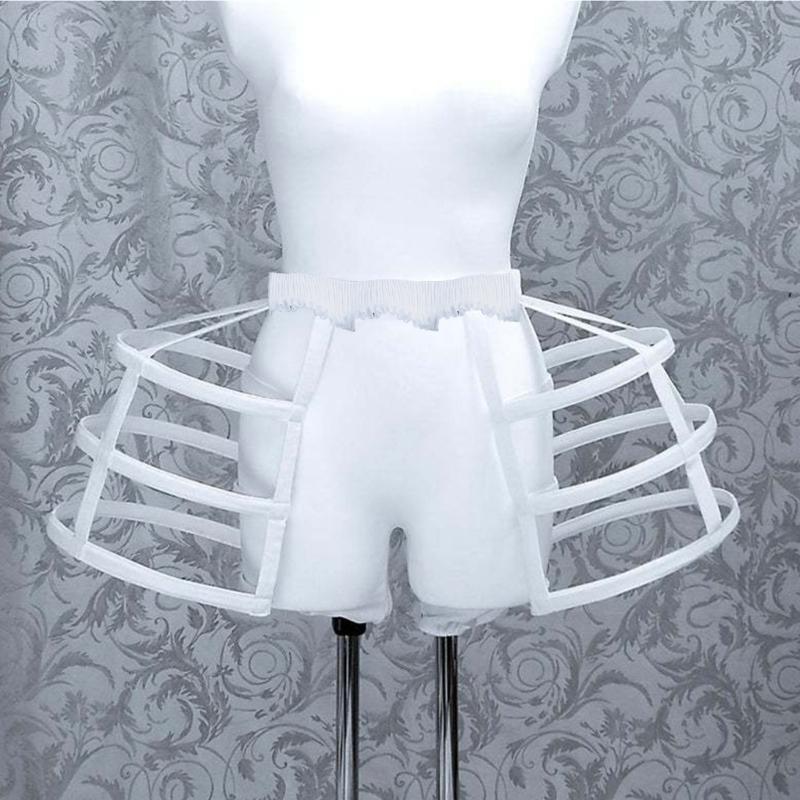 Women Crinoline Petticoat Short 3 Hoop Cage Medieval Ball Gown Half Slips Girls Underskirt for Wedding Bridal Dress