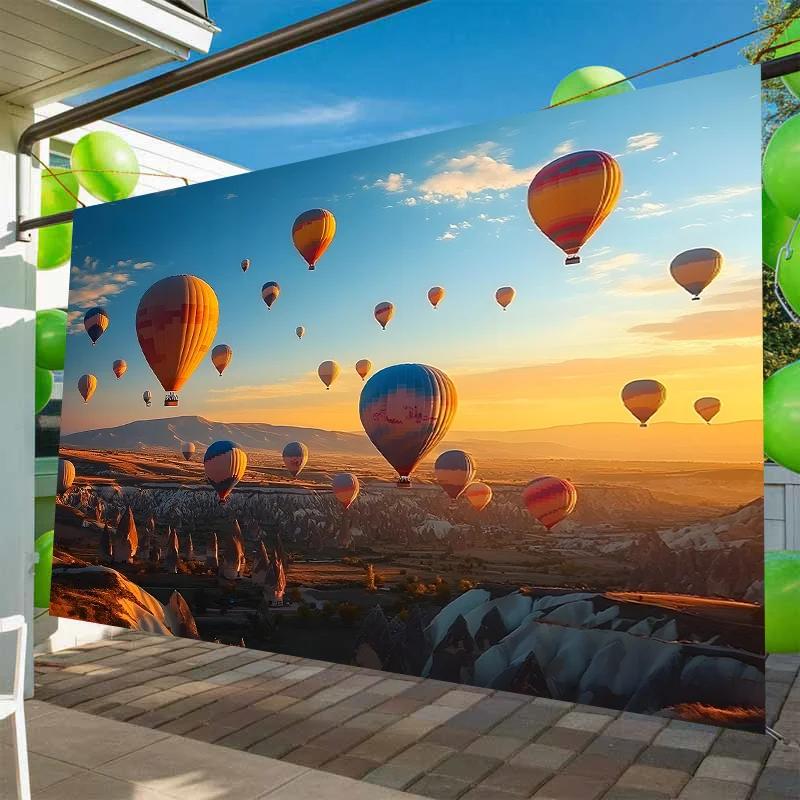 2D Plane 1 Piece of the Splendid Hot Air Balloon Sky Scene Suitable for Home Decoration Room Decoration and Party Decoration