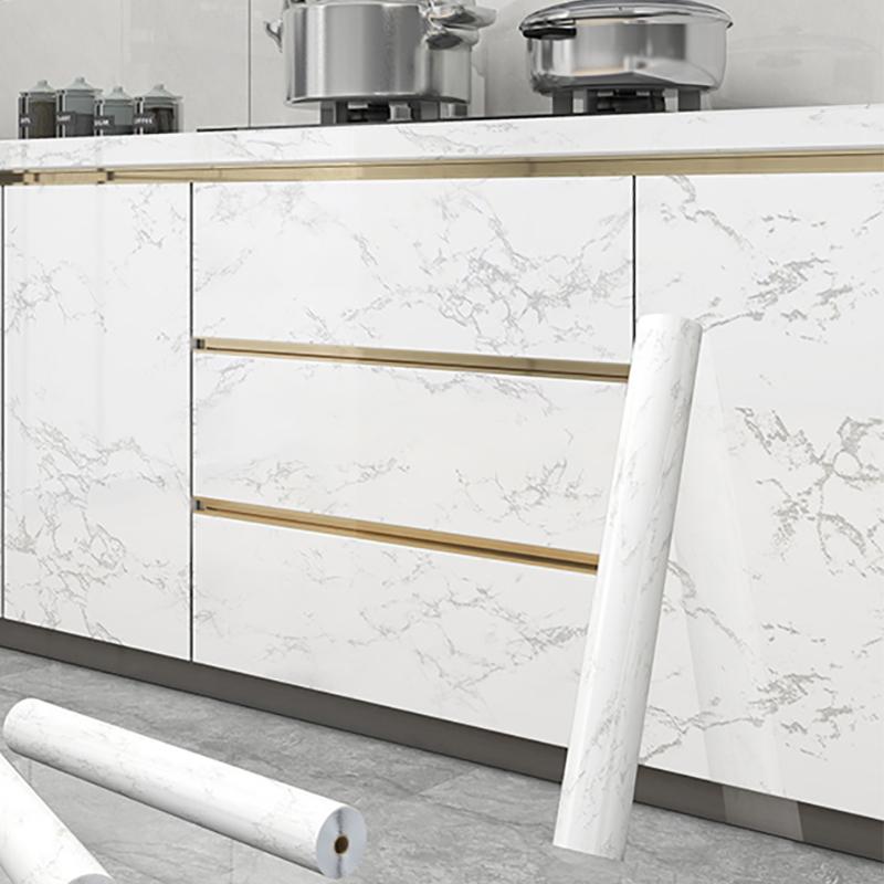 Self-Adhesive PVC Cabinet Film Waterproof Kitchen Cabinet Cover Removable Peel Stick Protective Coating for Cabinet Door Renovation