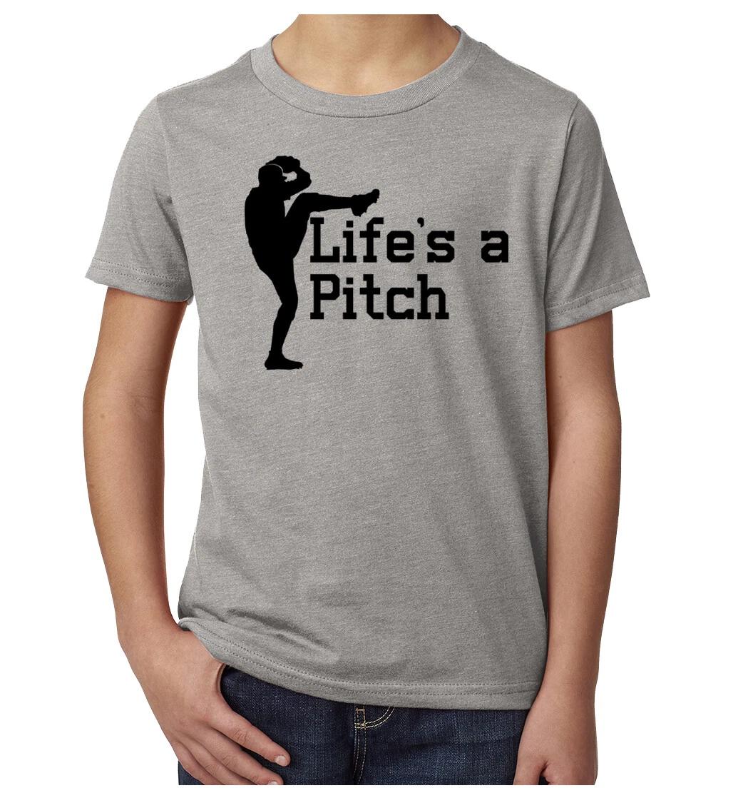 Lifes a Pitch Baseball T-Shirt, Funny Graphic T-Shirts S