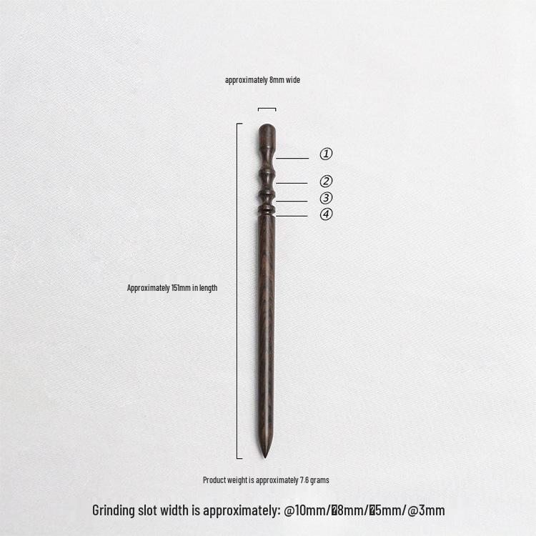 Handcrafted Leather Sandalwood Polishing Stick - Ebony/Rosewood Edge Trimming Tool