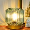 Battery-Operated Table Lamp Timer, Cordless Lamp for Areas No Outlets, Decorative LED Accent Lamp with 100% Original Vintage Lantern Design, Glass