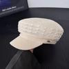 Retro old money wind metal standard flat top cap women's spring and summer new versatile face small fashion beret