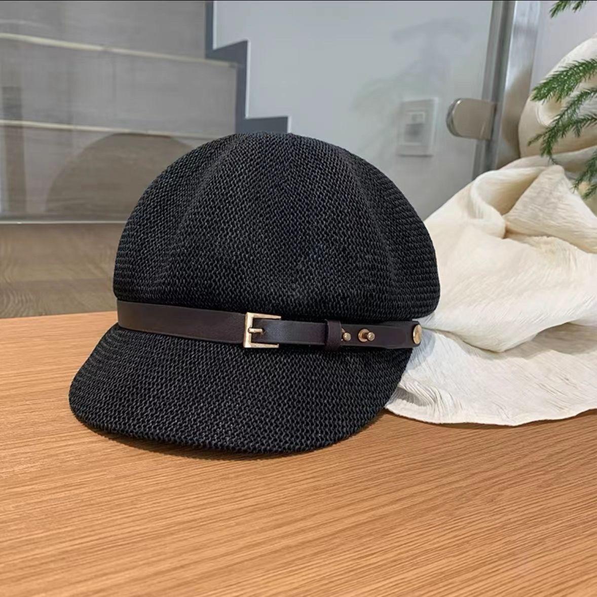 Женская шляпа восьмиугольной формы с выемкой, защита от солнца и воздухопроницаемость, корейская версия ретро-берета