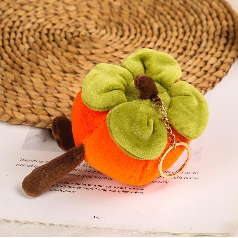 Creative Peanut Doll Plush Toy with Persimmon Pendant - Fruit Simulation Pillow