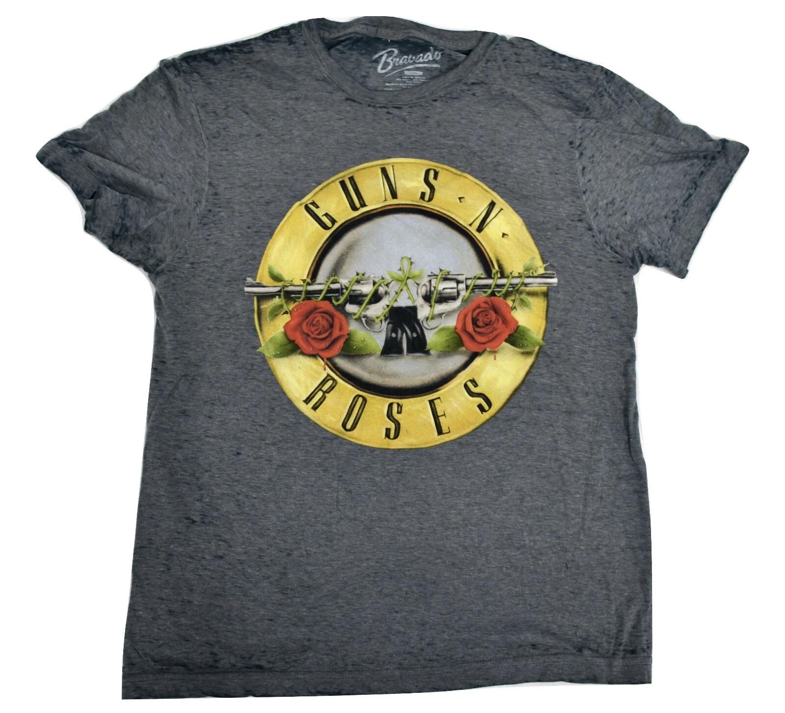 

Guns N Roses Mens Classic Bullet Logo Rock Semi-Burnout Shirt NWT S, M, L XL