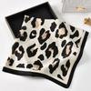 Luxury Leopard Print Handkerchief Soft Satin Hijab Scarf For Women Bandana Head Hair Scarves Square Hairband Neck Scarfs Ladies
