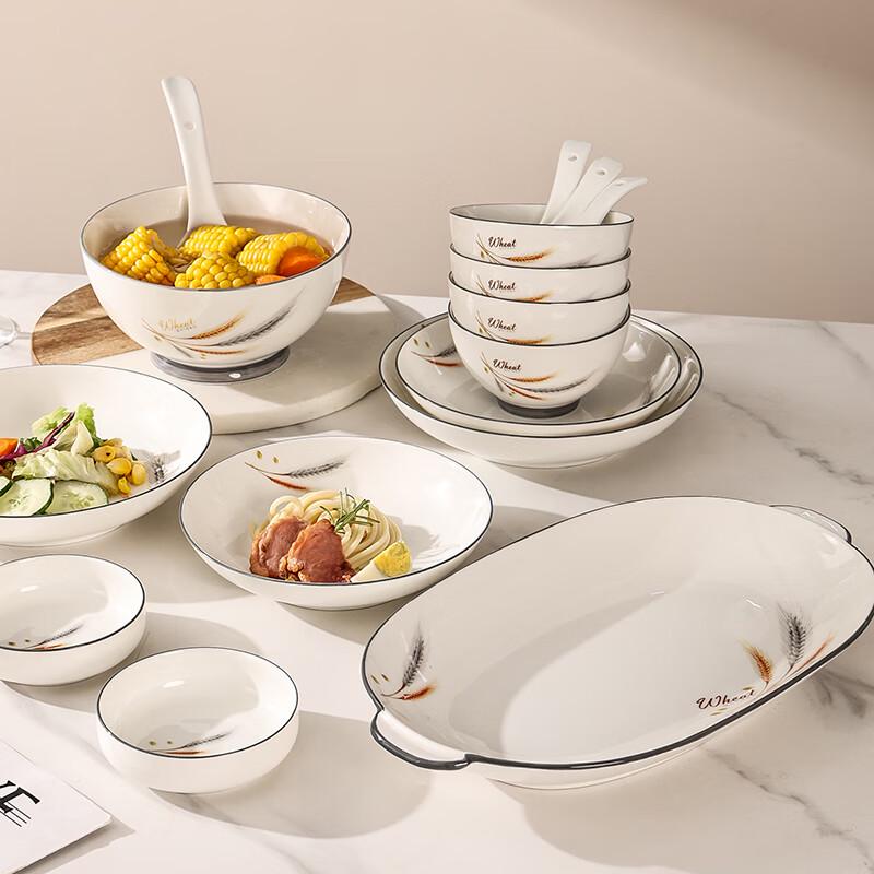 HAOAIJIA Goldweizen Wellen 18-teiliges Geschirrset