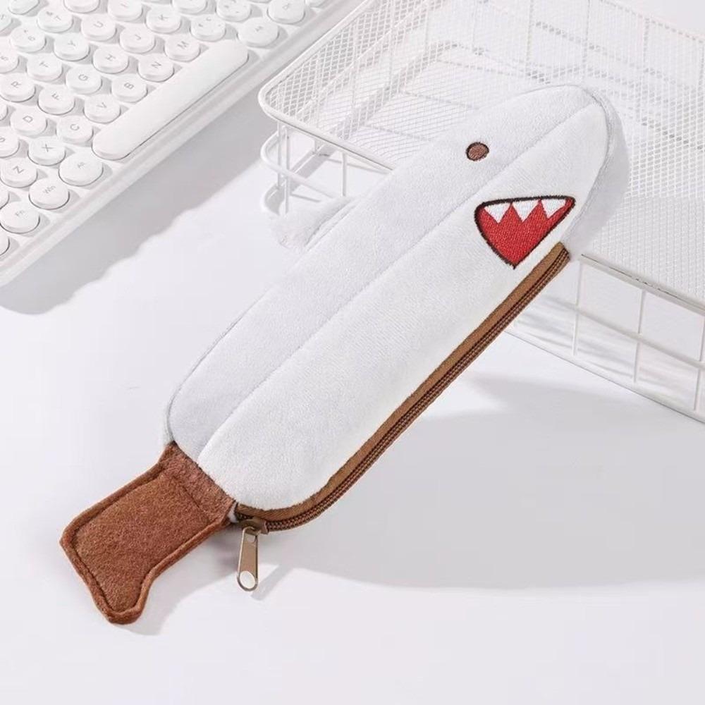 Shark Shape Pen Bag Large Capacity Pencil Pouch Funny Stationery Bag  Students