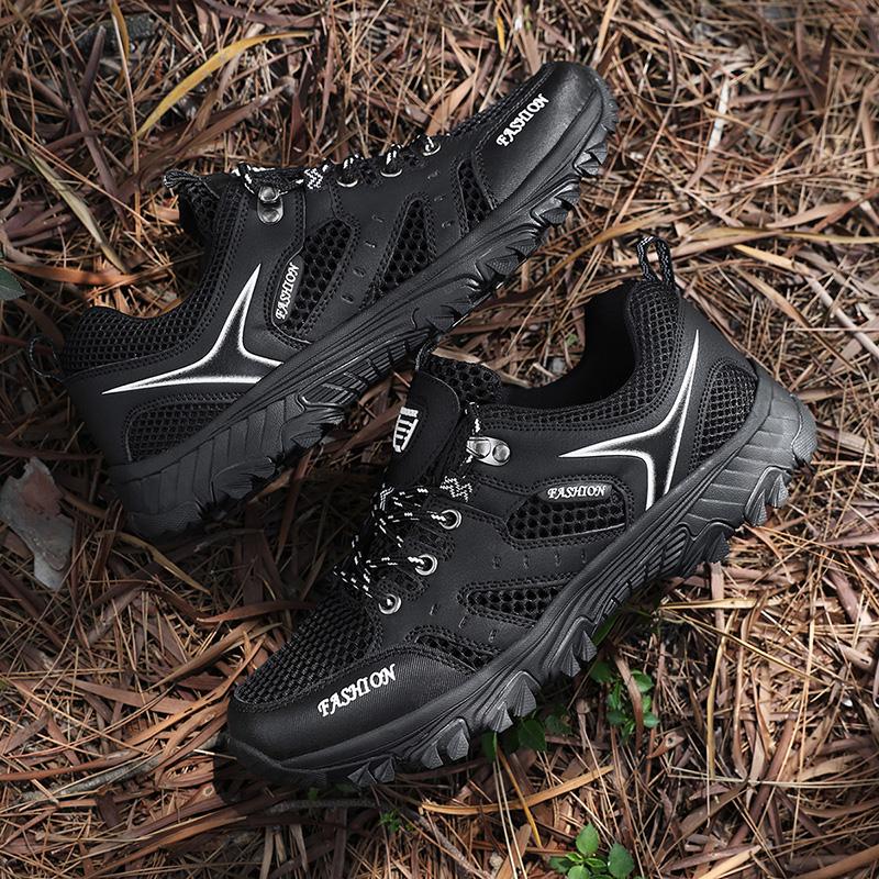 

Hiking Shoes Men 2025 Breathable Mesh Sneakers Lightweight Trekking Shoes for Men Outdoor Sports Non Slip Walking Shoes 39 чёрный