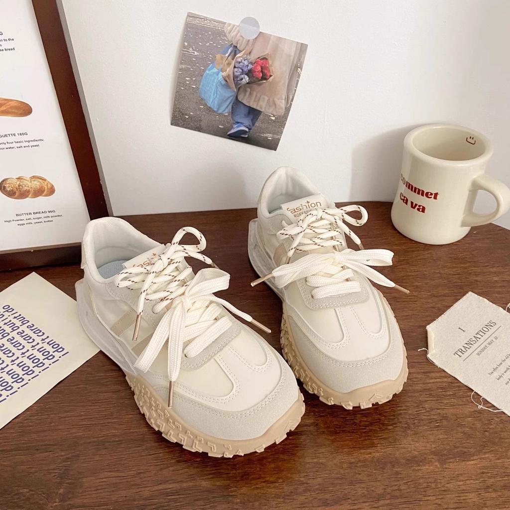 Double shoelace Forrest Gump shoes women's 2025 new thick-soled heightening casual versatile trend German training shoes niche women's shoes