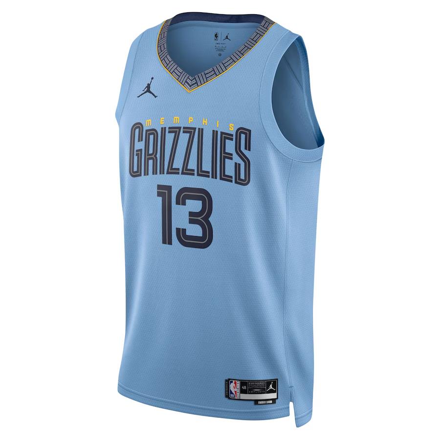Jordan Jaren Jackson Jr Swingman Memphis Grizzlies V-Neck Letter Logo Print Basketball Jersey Unisex jersey Light-Blue DO9531-423