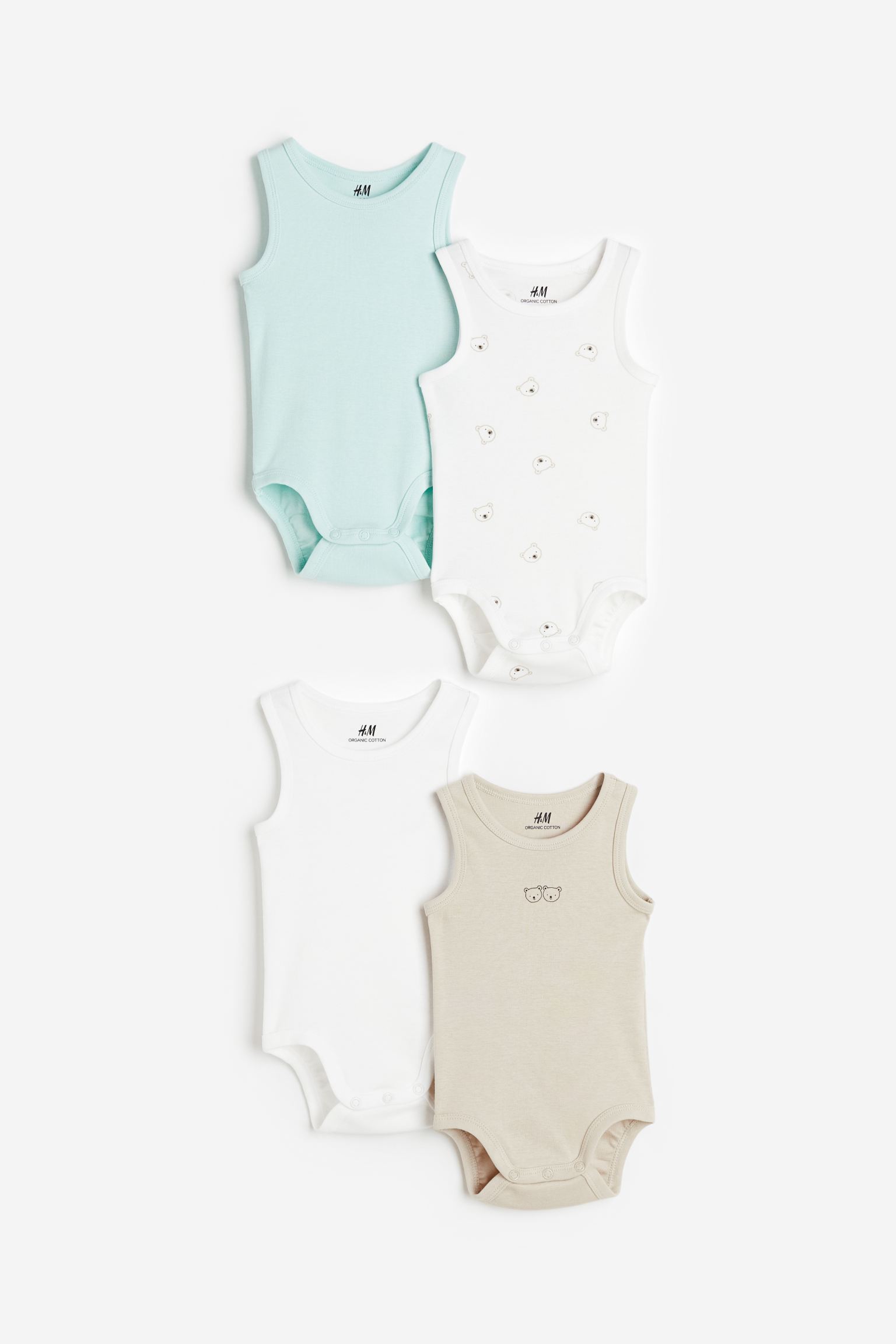 

4-pack sleeveless cotton bodysuits