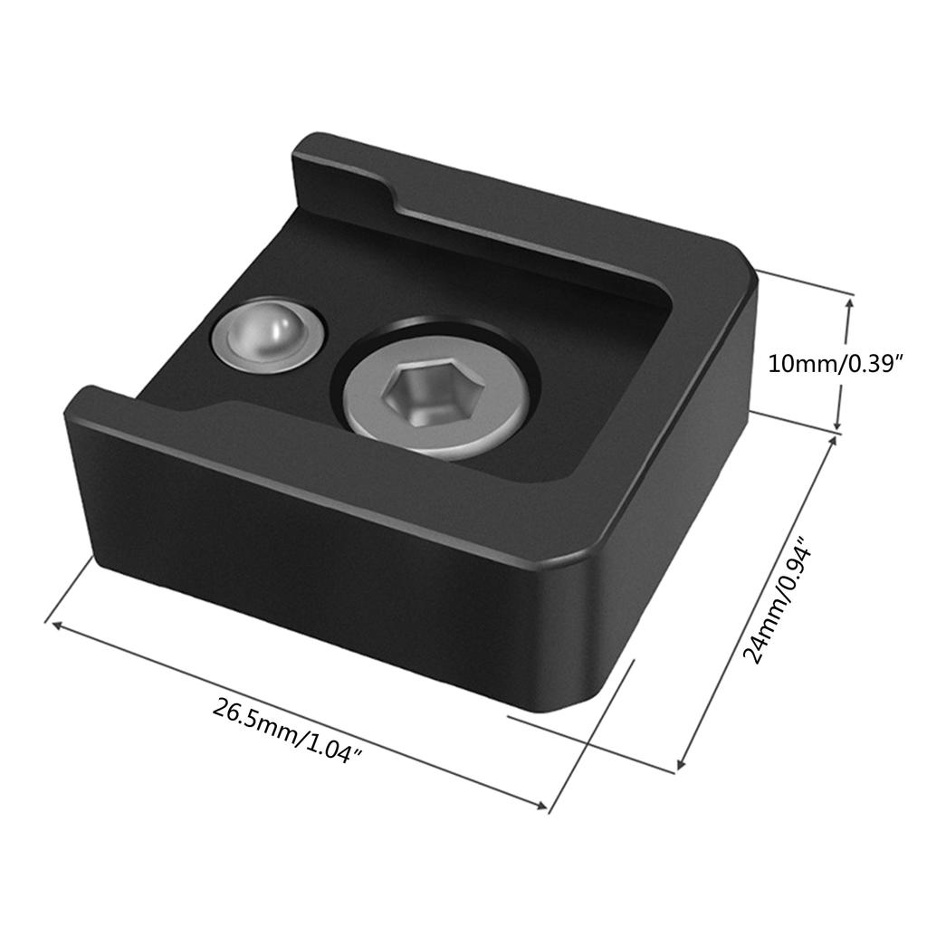 Aluminum-alloy Cold Shoe Mount Adapter Base with 1/4" Mounting Screw for Camera Cage Flash LED Light Expansion Holder