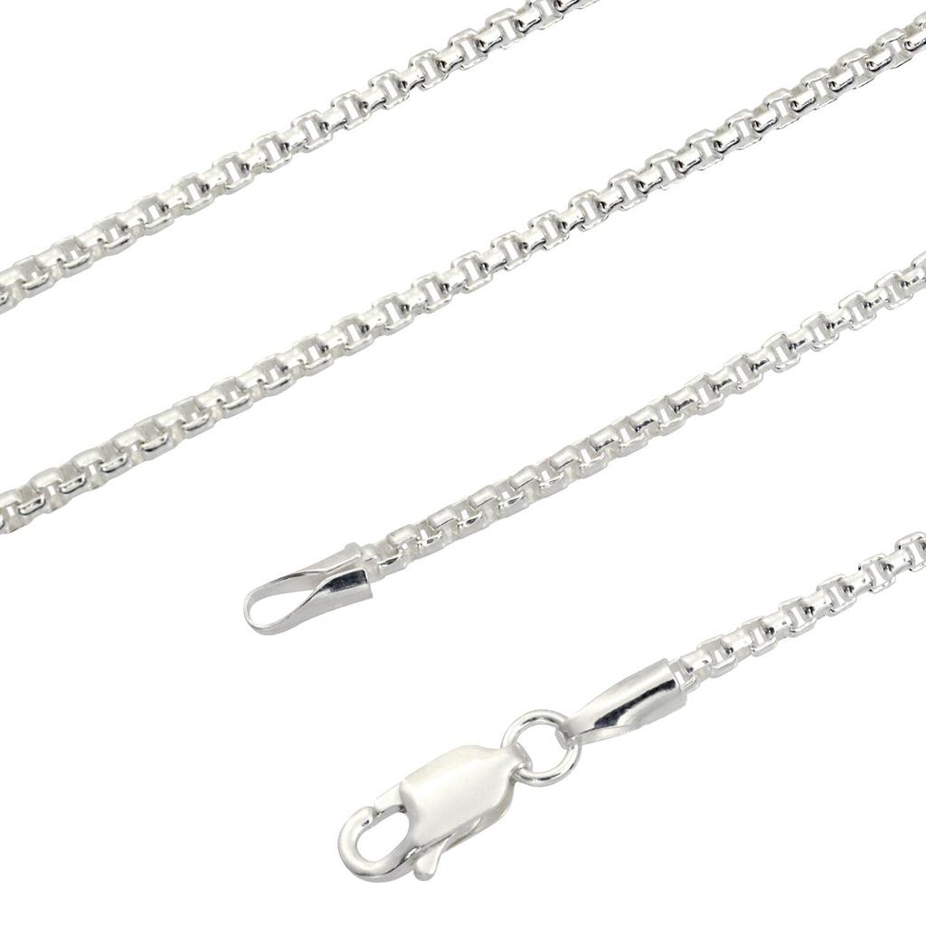 Sears Square Chain Silver 55cm Necklace, 925, 2.0mm Wide,