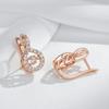 Kienl   Rose Gold Color English Earrings For Women Vintage Glossy Metal Natural Zircon Accessories Trend Daily Jewelry