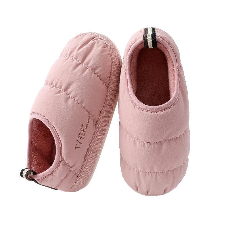 Cotton slippers women's thick-soled warm confinement shoes autumn and winter new waterproof and non-slip indoor home silent bag heel cotton shoes men