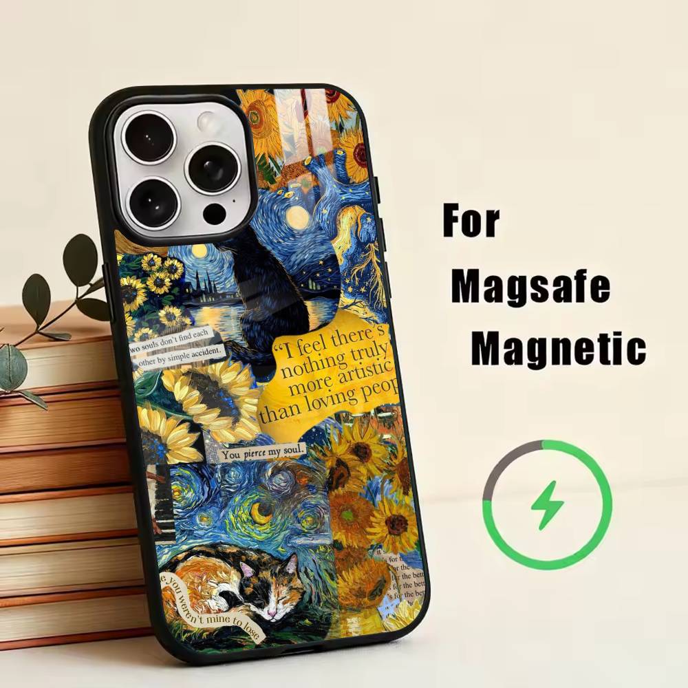 

Vincent van Gogh Phone Case For iPhone17,16,15,14,13,12,11 Plus,Pro Magnetic For Magsafe Wireless Charging iPhone15PRO